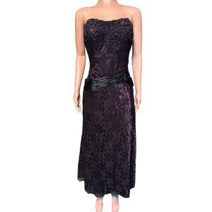 Juliet fashion strapless purple lace dress L
